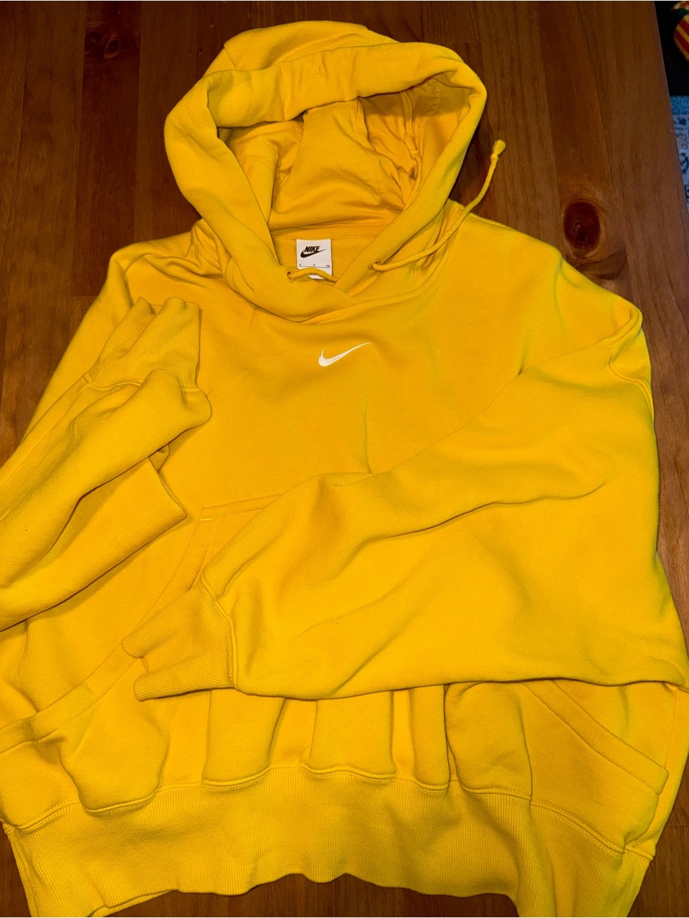 Nike Bright Yellow Hoodie with White Swoosh